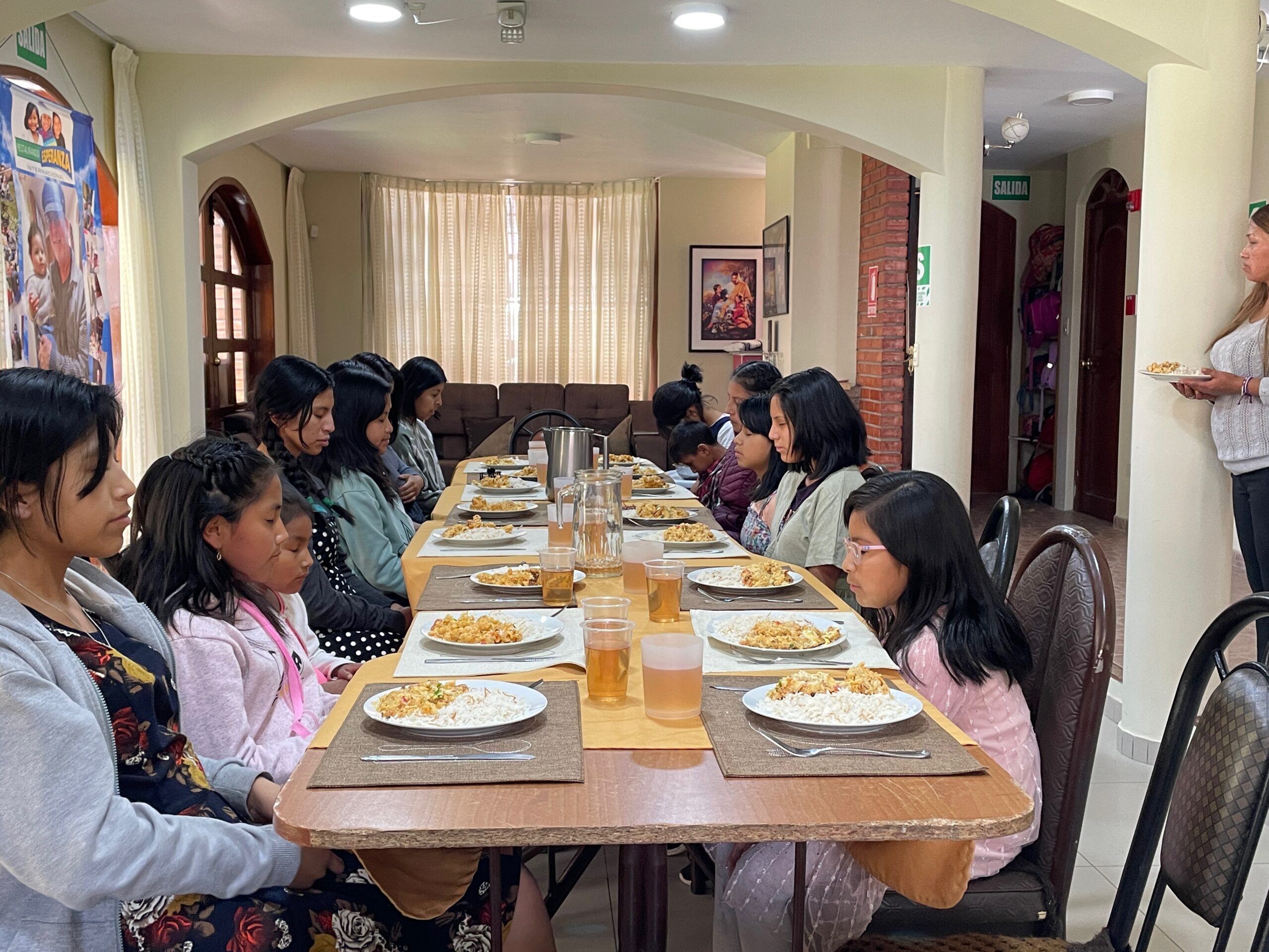Girls at mealtime together